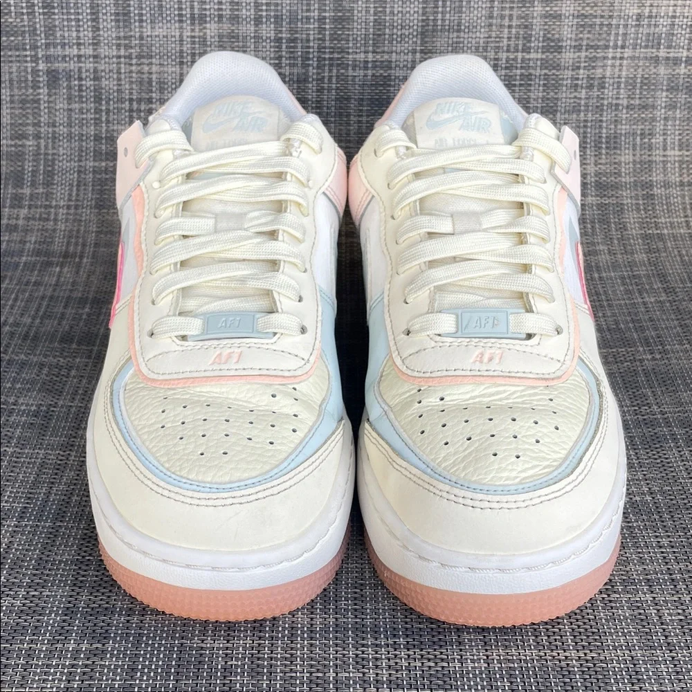 Nike Women's Air Force 1 Shadow 'Coconut Milk Crimson Tint' Lift Sneakers sz 8 - Picture 4 of 12
